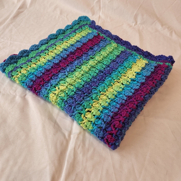 Handmade Crocheted Parrot Stripe Baby Blanket - Picture 5 of 7